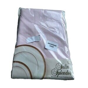 Bardwil TableCloth Discontinued Pink Wrinkle-Free 60x84 Oblong Polyester New